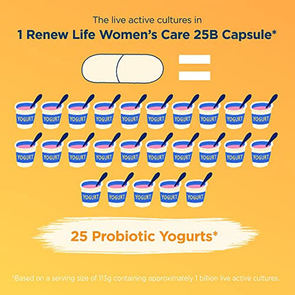 Renew Life Ultimate Flora Women's Care Probiotic 25 Billion CFU - 90 Capsules | Gluten Free, Non-GMO