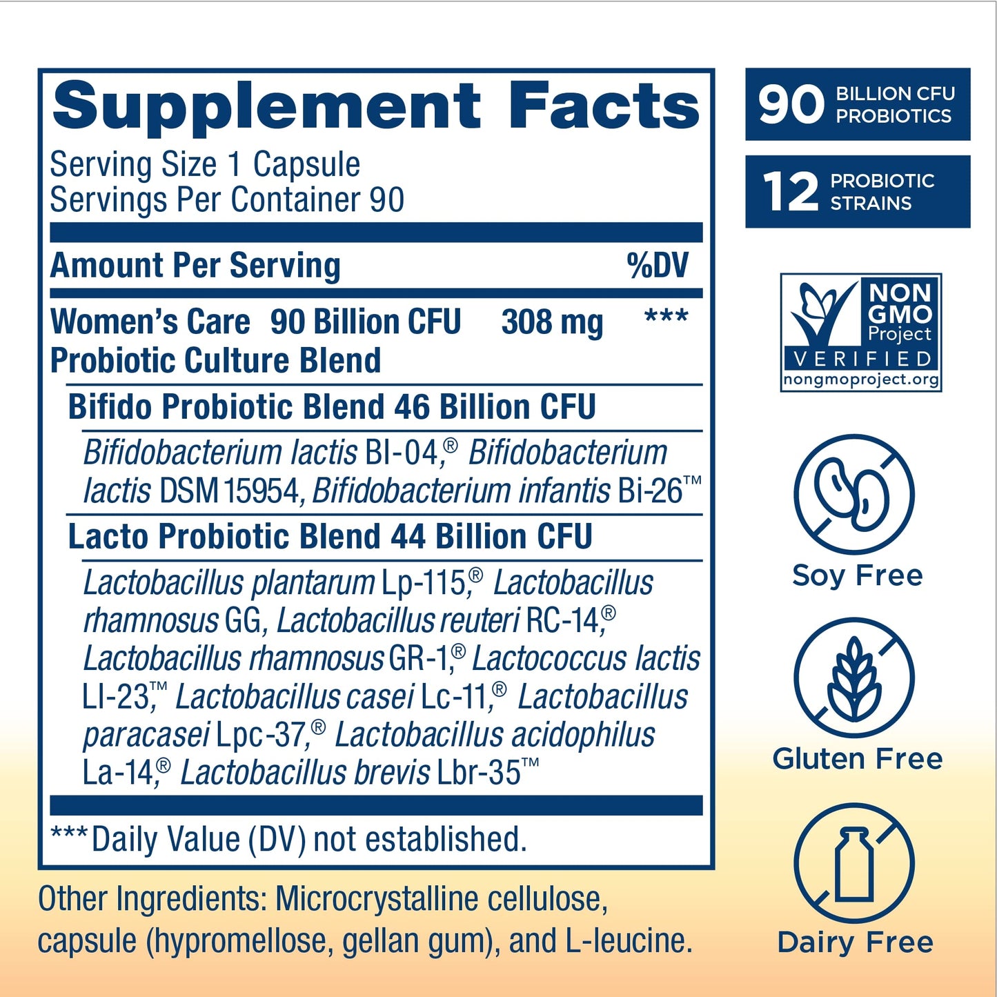 Renew Life Ultimate Flora Women's Care Probiotic 25 Billion CFU - 90 Capsules | Gluten Free, Non-GMO