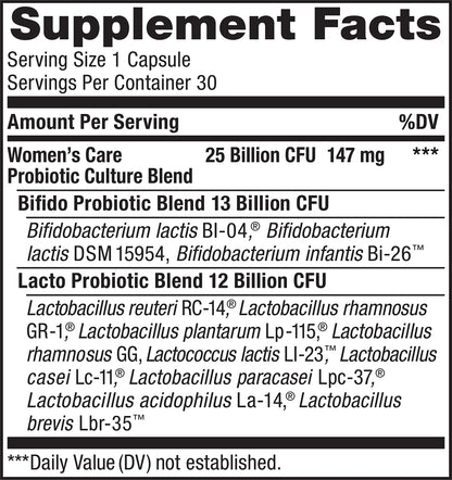 Renew Life Ultimate Flora Women's Care Probiotic 25 Billion CFU - 90 Capsules | Gluten Free, Non-GMO