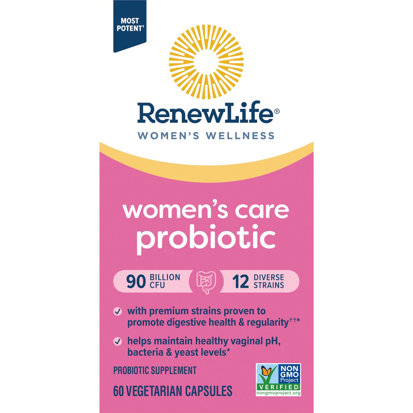 Renew Life Women's Probiotic Capsules — 90 Billion CFU for Vaginal, Urinary, Digestive & Immune Health