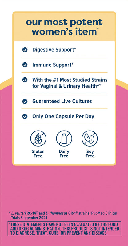 Renew Life Women's Probiotic Capsules — 90 Billion CFU for Vaginal, Urinary, Digestive & Immune Health