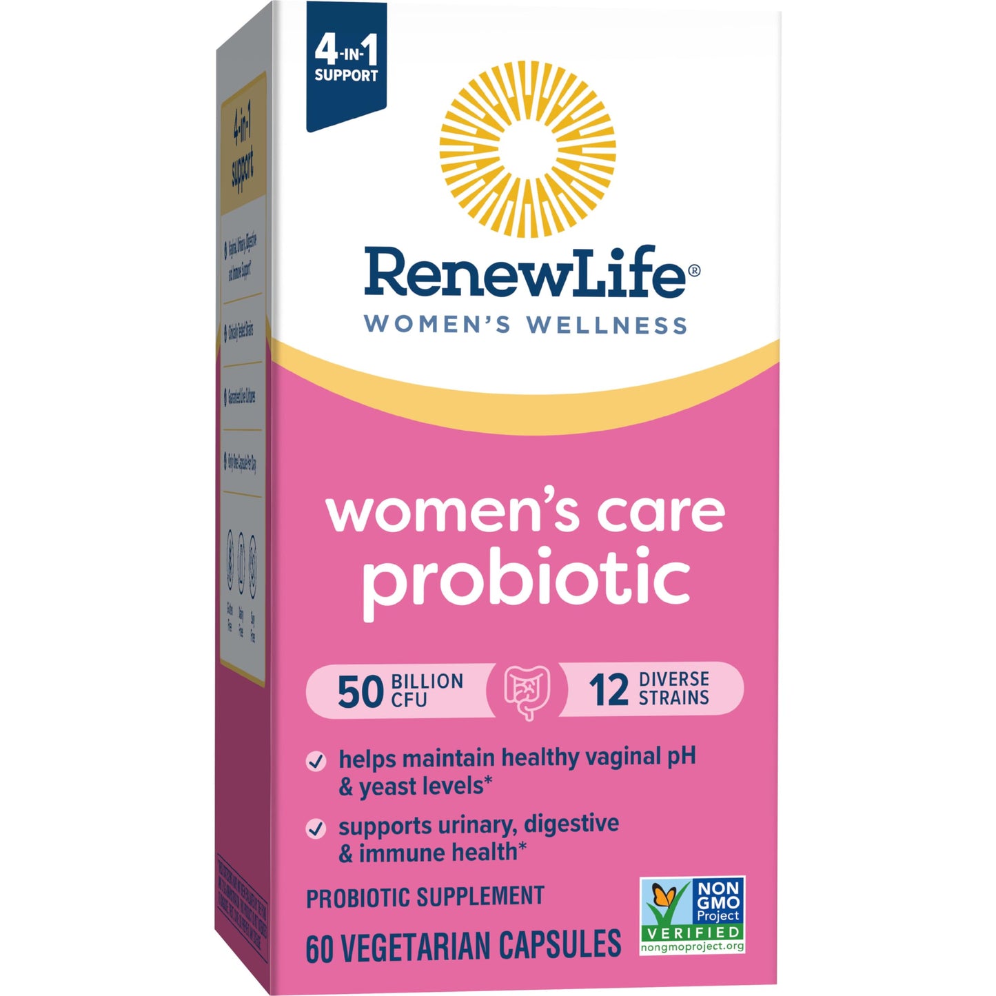 Renew Life Women's Probiotic Capsules - 50 Billion CFU, 60 Count | Vaginal, Urinary, Digestive & Immune Support