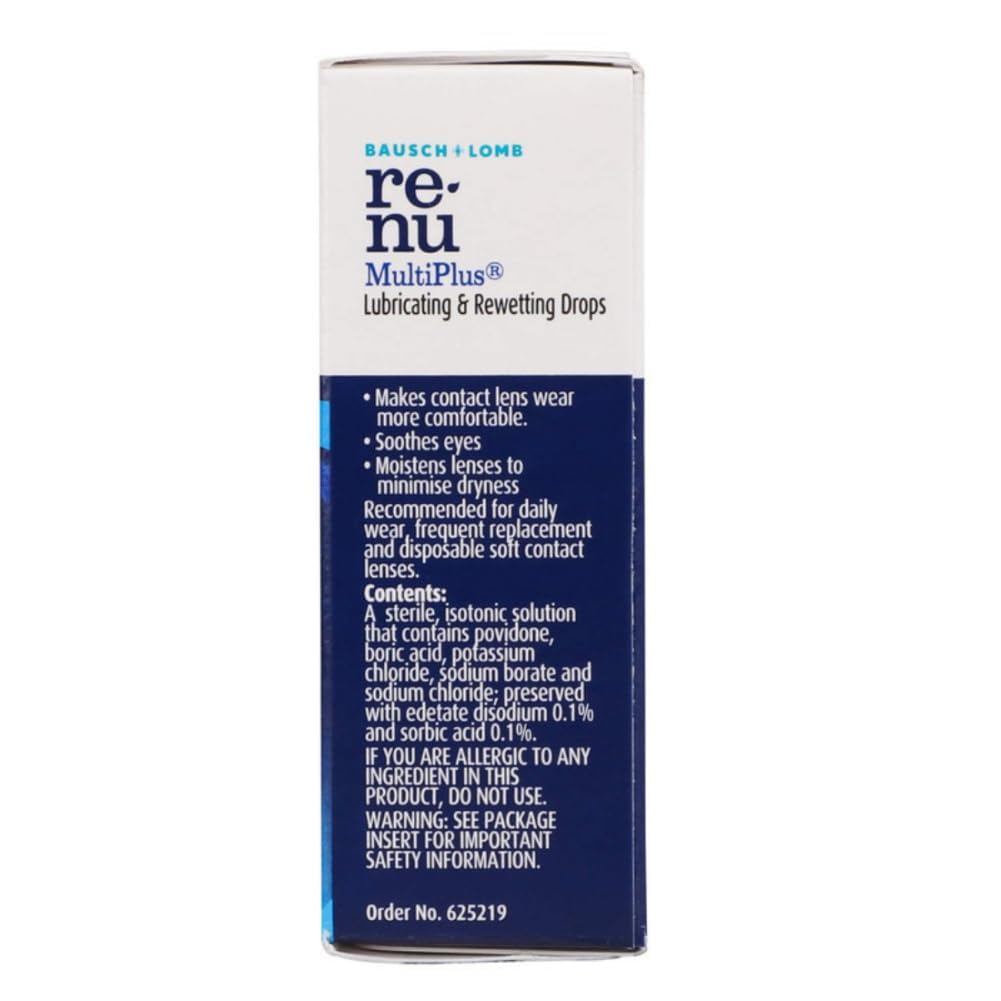 Eye Drops by Renu – Redness Relief & Dry Eyes, Lubricating & Rewetting Drops, 8 mL (Pack of 4)
