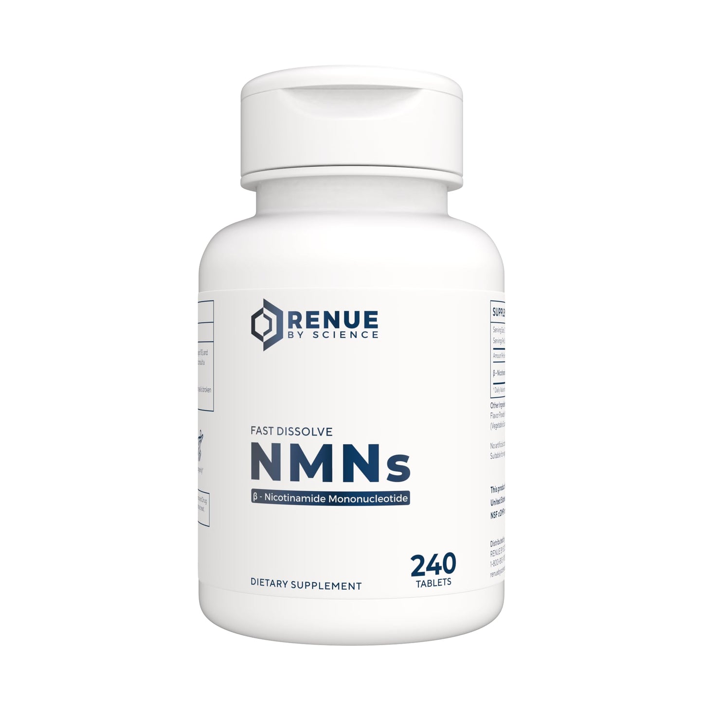 Renue By Science NMN Supplement | 240 Chewable Tablets – 125 mg NMN per Serving | Lemon Flavor | Made in USA | Third-Party Tested