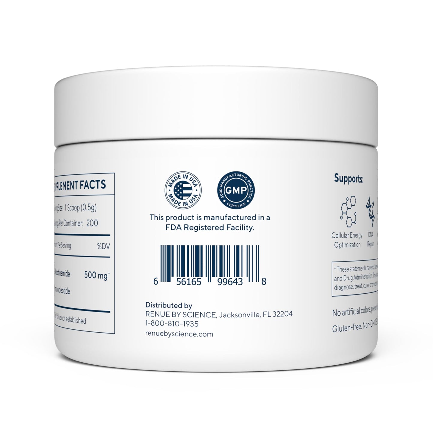 RENUE by Science NMN Powder – 100g, 500mg per Serving, Fast-Dissolve Sublingual, USA Made, Third-Party Tested