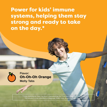 Renzo's Invincible Vitamin C for Kids with Elderberry & Zinc – 60 Melty Tabs