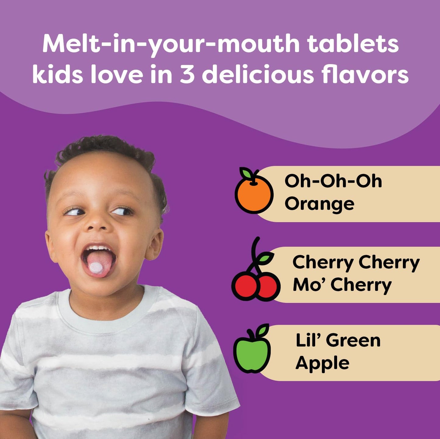 Renzo's Picky Eater Kids Multivitamin with Iron – Sugar-Free Orange Melty Tabs