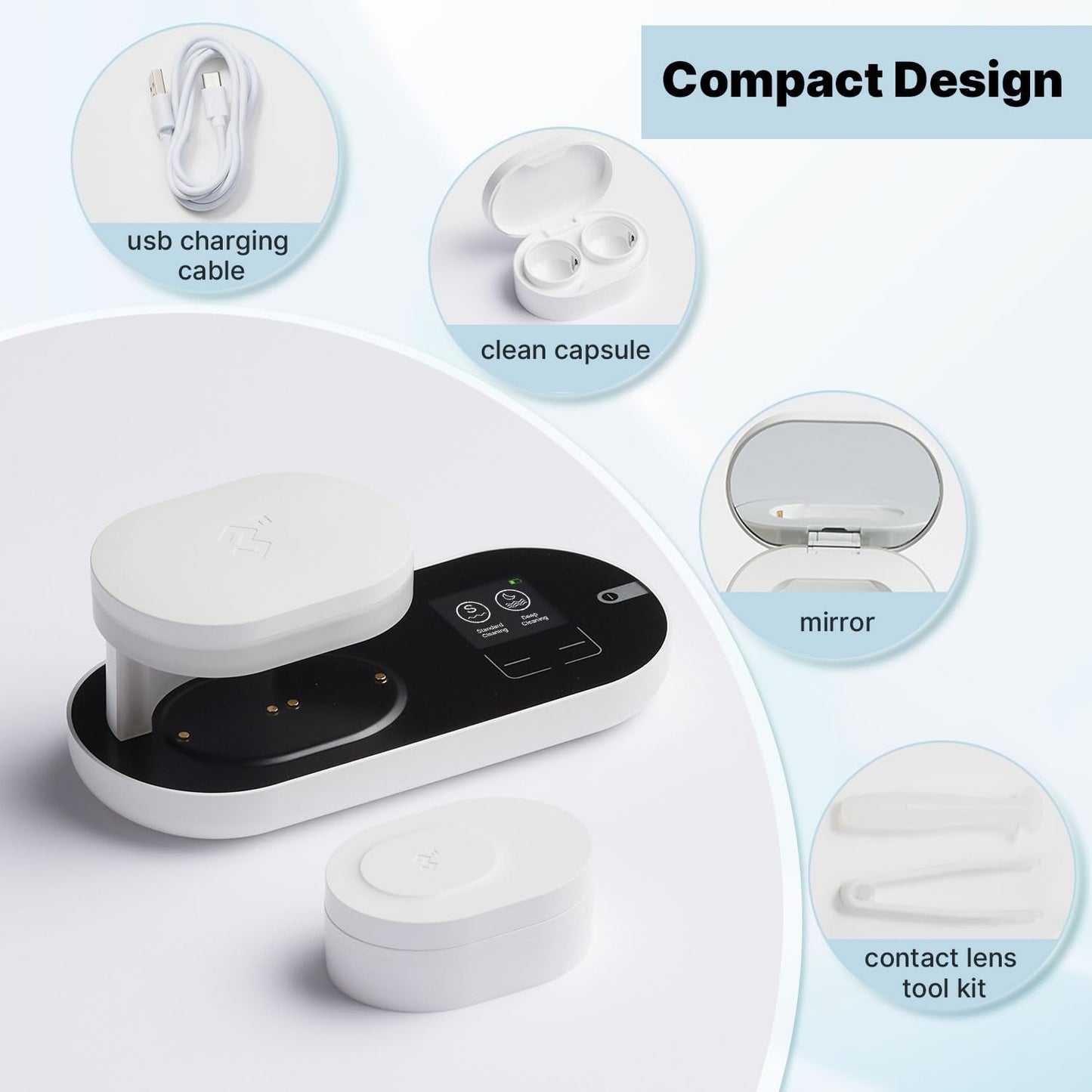 ReO2 Soft Contact Lens Cleaner – Moisture Retention & Electrophoresis Tech (White)