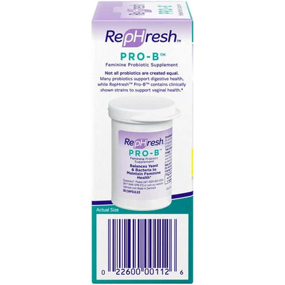 RepHresh Pro-B Probiotic Feminine Supplement – 2-Pack, 30-Count Capsules