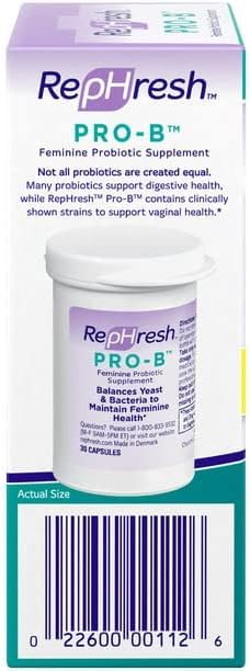 Rephresh Pro-B Probiotic Feminine Supplement - 3-Pack, 90 Capsules