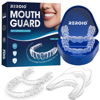 REROIO Night Mouth Guard for Teeth Grinding – 2-Size Adjustable Fit