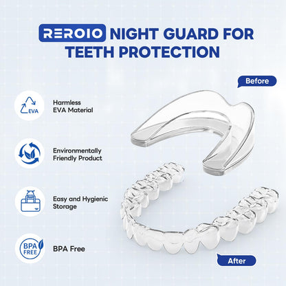 REROIO Night Mouth Guard for Teeth Grinding – 2-Size Adjustable Fit