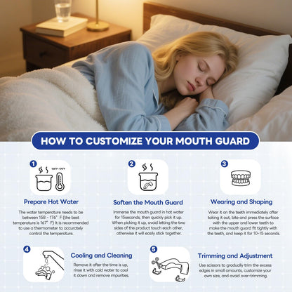 REROIO Night Mouth Guard for Teeth Grinding – 2-Size Adjustable Fit