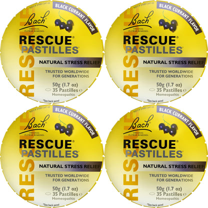 RESCUE Bach Pastilles – Black Currant Stress Relief Lozenges 4-Pack