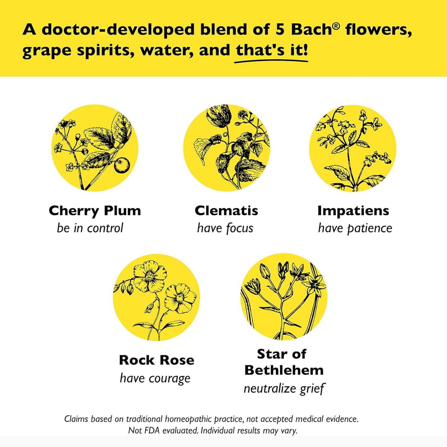 Rescue Remedy Drops 20 mL - Flower-Based Wellness Blend for Daily Care