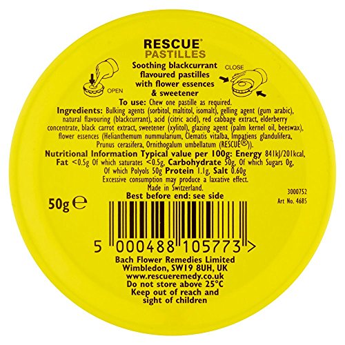 Rescue Pastilles Black Currant - Stress Relief Lozenges (35 Count)