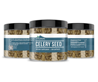 Earthborn Elements Celery Seed 200 Capsules - Pure & Undiluted