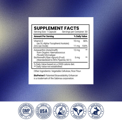 Research Verified Astaxanthin – Powerful Antioxidant for Skin, Eyes, Brain, Heart | 30 Capsules