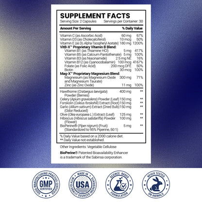 Research Verified Blood Booster – Blood Support with Hawthorn, Magnesium, Celery Seed Powder, BioPerine | 60 Capsules