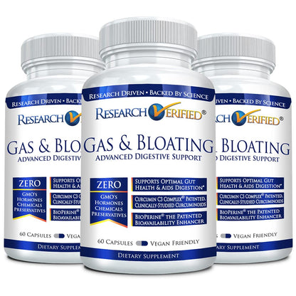 Research Verified Gas and Bloating – Artichoke, Ginger & Peppermint – 180 Vegan Capsules
