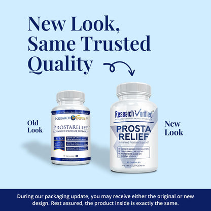 Research Verified Prosta Relief - Saw Palmetto & Bioperine - Prostate, Bladder & Urinary Health - 90 Capsules (Pack of 2)