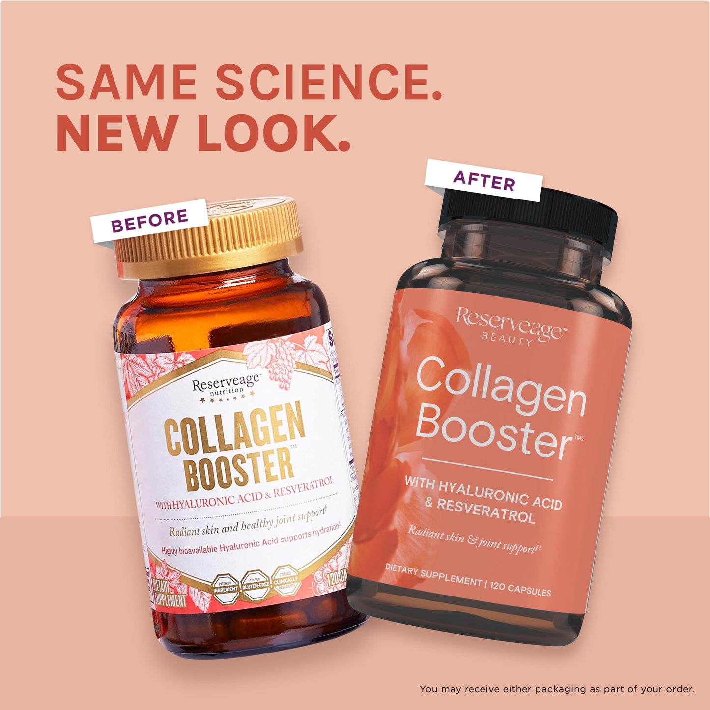 Reserveage Beauty Collagen Booster – Skin & Joint Support – 120 Capsules | Reserveage Nutrition