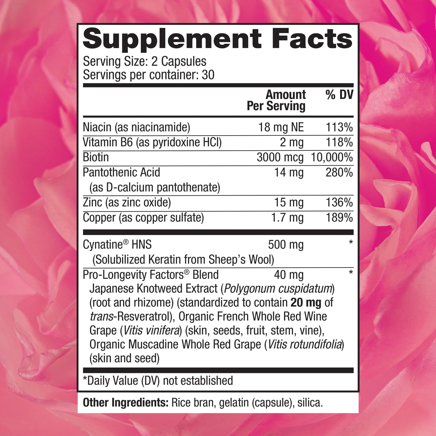 Reserveage Beauty Keratin Hair Booster with Biotin & Resveratrol – Hair & Nail Support for Women | 60 Capsules