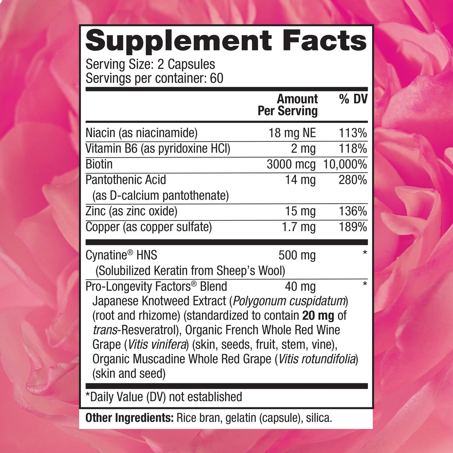 Reserveage Beauty Keratin Hair Booster with Biotin & Resveratrol – Hair & Nail Growth (120 Capsules)