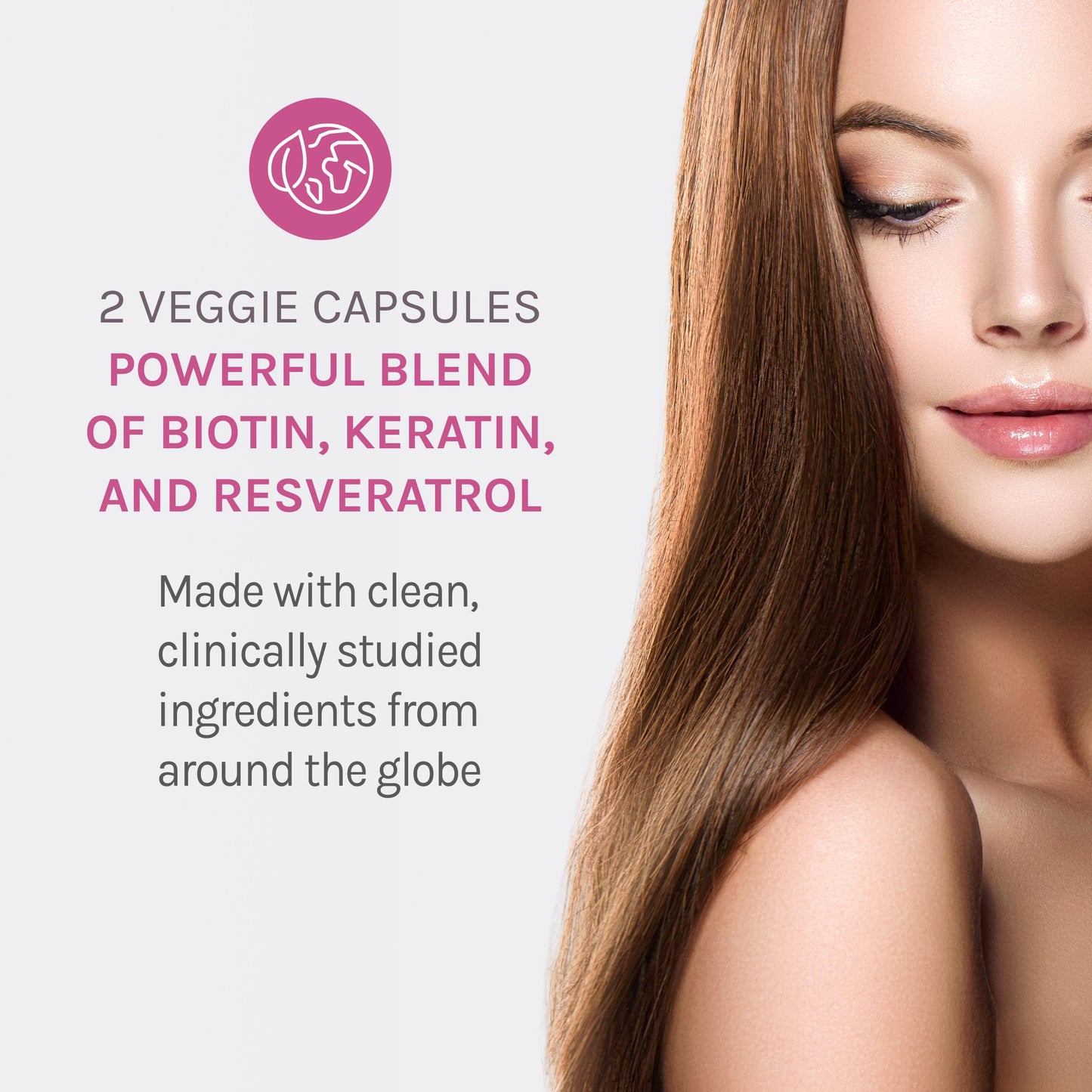 Reserveage Beauty Keratin Hair Booster with Biotin & Resveratrol – Hair & Nail Growth (120 Capsules)