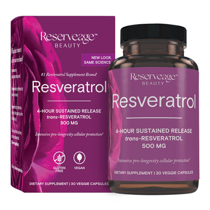Reserveage Beauty Resveratrol 500 mg — Antioxidant Support for Heart & Aging
