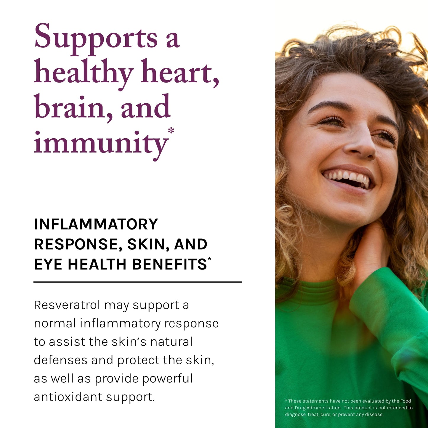 Reserveage Beauty Resveratrol 500 mg — Heart & Cellular Health Antioxidant Support | Vegan Capsule