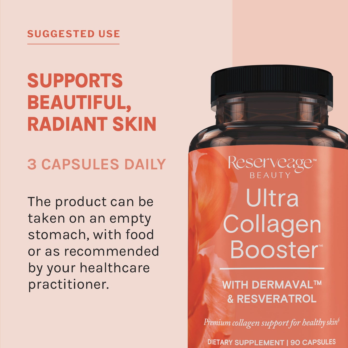 Reserveage Nutrition Ultra Collagen Booster | Skin Support, 90 Capsules