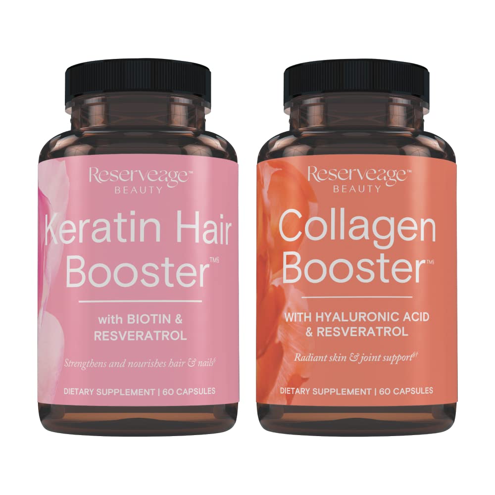 Reserveage Ultra Collagen Booster & Keratin Hair Booster – Dermaval, Biotin & Resveratrol | Hair & Skin Support