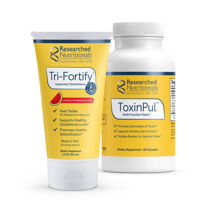 Detox Duo by Researched Nutritionals: Liposomal Glutathione 450mg + ToxinPul