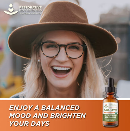 Restorative Botanicals Hemp Oil Drops 5000mg Mandarin Orange – USDA Organic