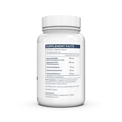 Renue By Science Restore PM | Liposomal Melatonin GABA Sleep Support | 60 Capsules | Made in USA | Non-GMO