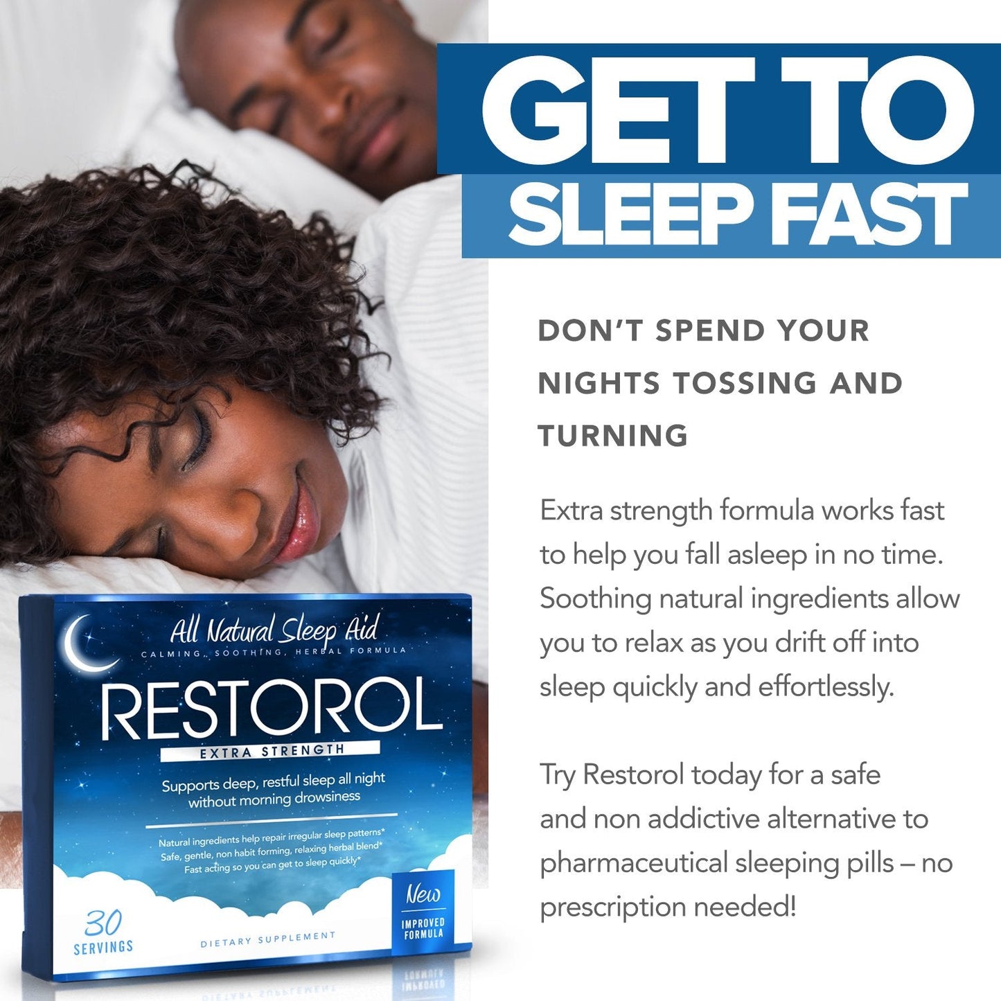 Restorol Natural Sleep Aid – Deep Restful Sleep (30 Count, Pack of 1)