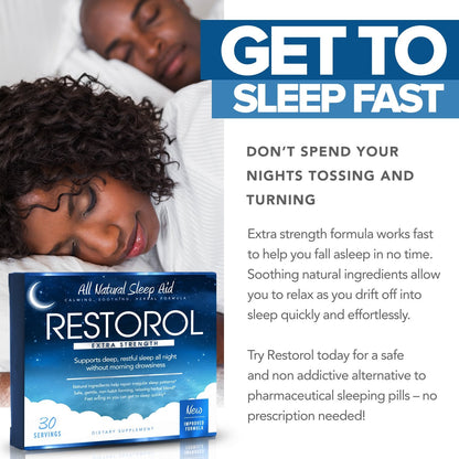 Restorol Natural Sleep Aid – Deep Restful Sleep (30 Count, Pack of 1)