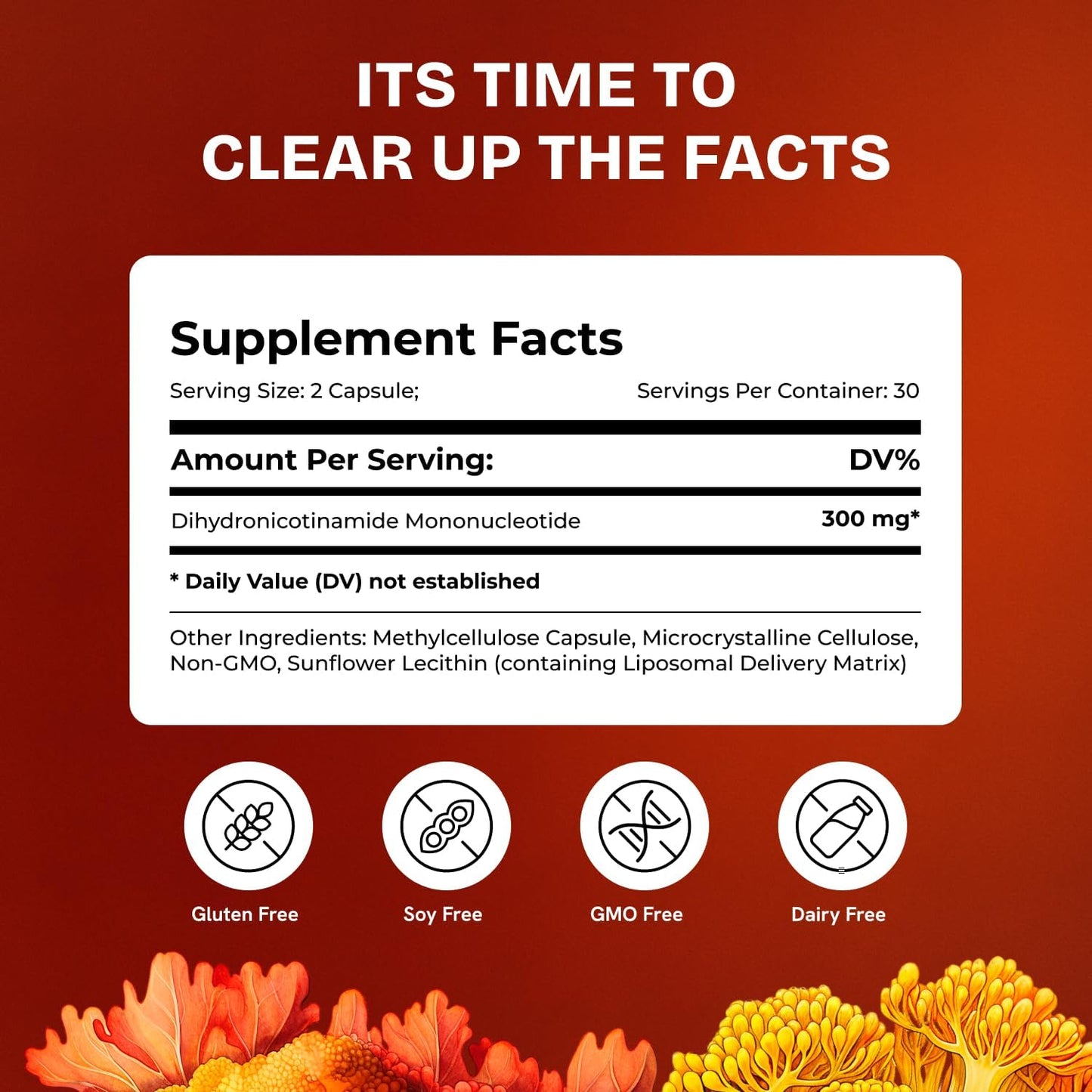 Resurrected Health Liposomal NMNH (300mg) – NAD+ Booster for Energy, Focus - 60 Capsules (4 Packs)
