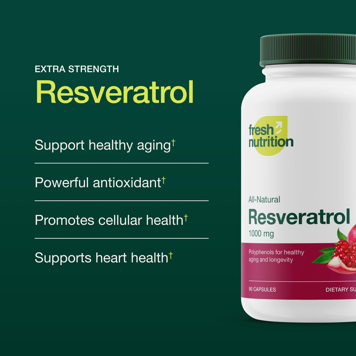 Resveratrol Supplement 750mg – Trans-Resveratrol, Extra Strength (90 Capsules, Pack of 2) – Vegan, Non-GMO, Gluten-Free