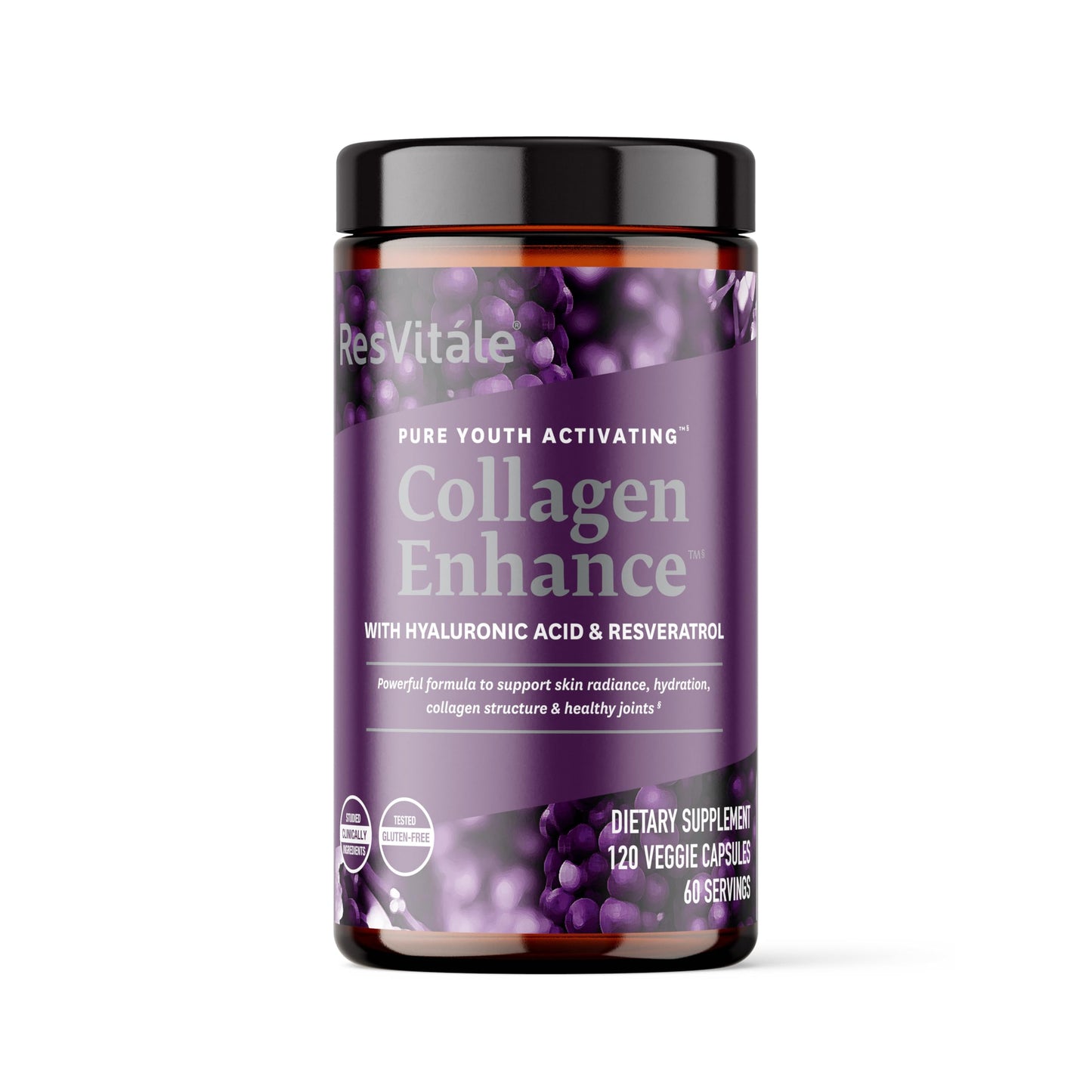 ResVitale Collagen Enhance - Hyaluronic Acid & Resveratrol - 120 Capsules