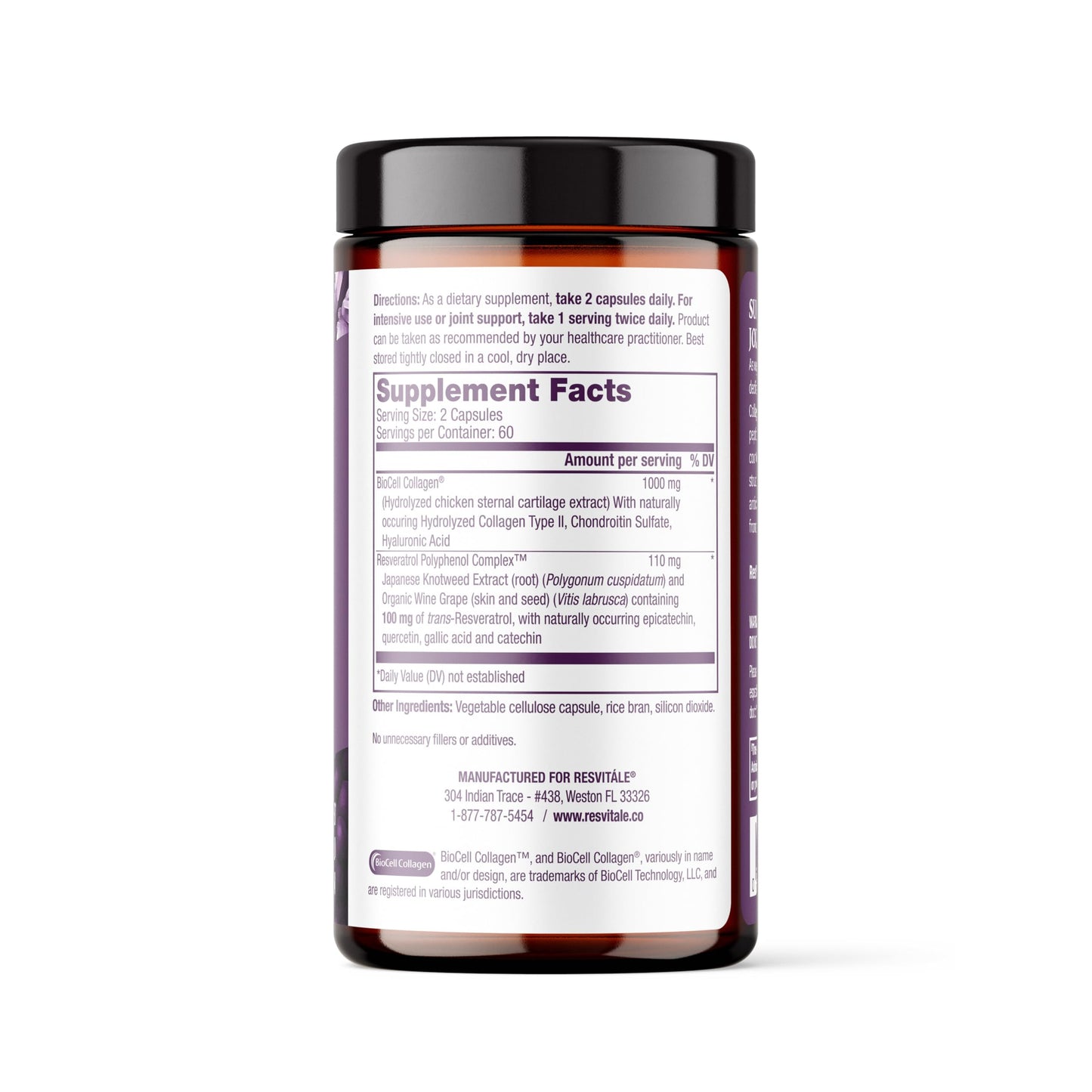 ResVitale Collagen Enhance - Hyaluronic Acid & Resveratrol - 120 Capsules