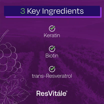 ResVitale Keratin Hair Enhance - Keratin + Biotin Hair Growth Supplement | 60 Capsules