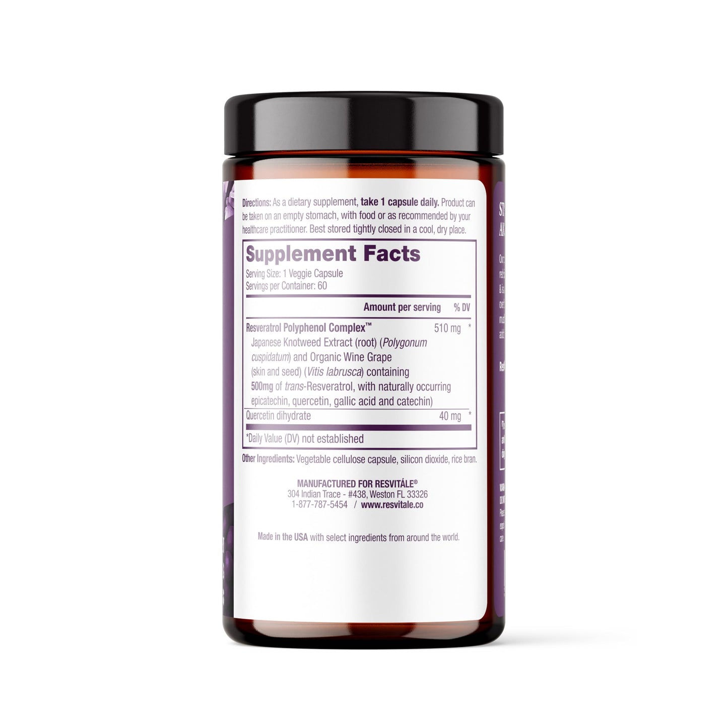 ResVitale Resveratrol 500 mg – 60 Veggie Capsules | Antioxidant & Immune Support