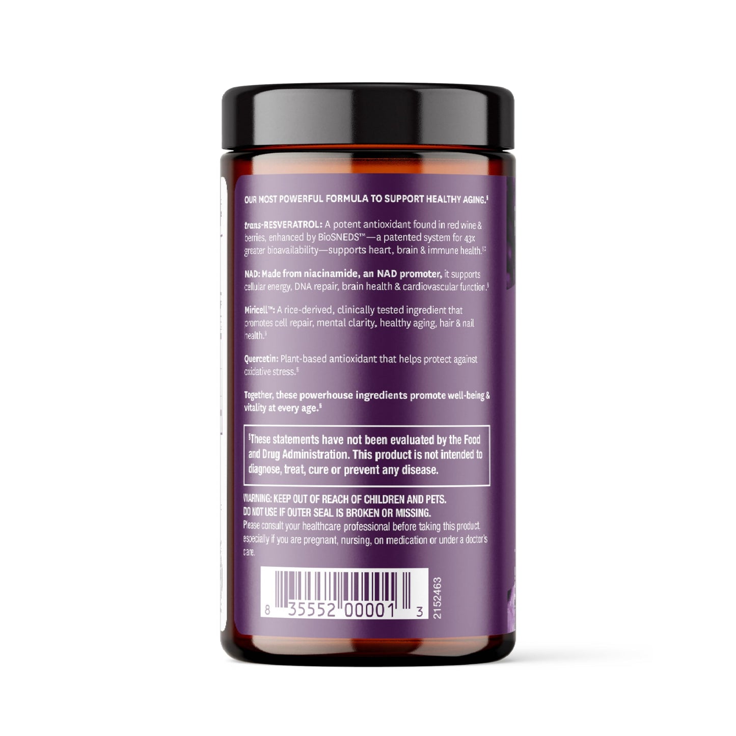 ResVitále Resveratrol + NAD & Miricell 1000 mg | Advanced Antioxidant Support | 30 Veggie Capsules