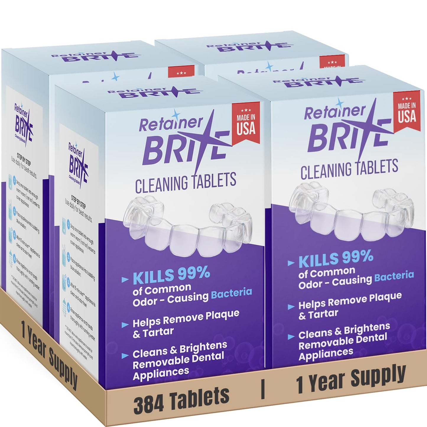 Retainer Brite – 384 Tablets (1 Year Supply) for Clear Aligners & Retainers
