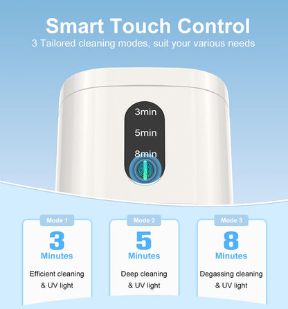 2025 Ultrasonic Retainer Cleaner Machine – 45kHz, UV Light, 3 Cleaning Modes, 200ML Capacity