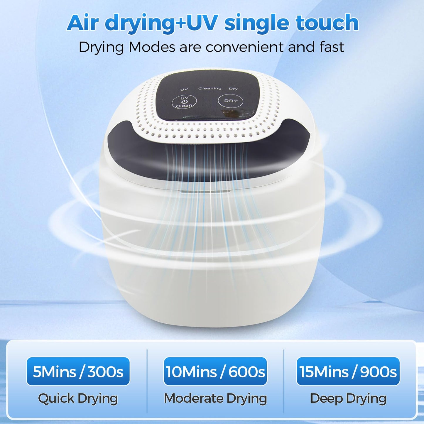 Retainer Cleaner 45kHz Ultrasonic – Dentures, Aligners, Jewelry, Portable (6 Modes)