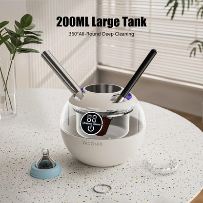 45kHz Ultrasonic Retainer Cleaner Machine – 3 Modes, IPX6 Waterproof, 200ml