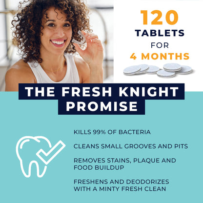 Retainer Cleaner Tablets 120 | Invisalign, Denture & Dental Appliance Cleaner - 4 Month Supply